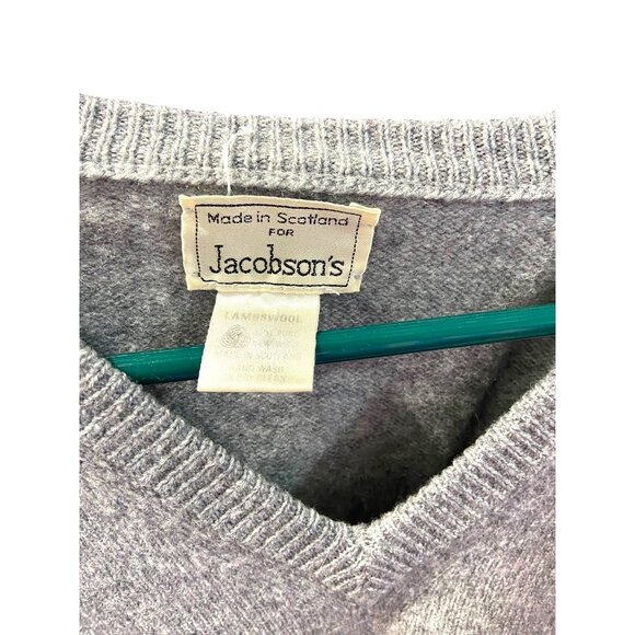 Jacobson’s Made In Scotland Mens 100% Lambs Wool Sweater Gray Size M - Picture 3 of 11